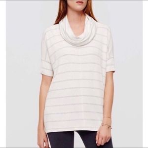 Lou & Gray Cowl Neck Short Sleeve Top Sweater
